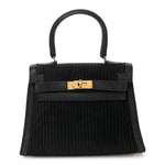Silk Veau Doblis Pleated Mini Kelly Sellier 20 Black