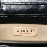Calfskin Raffia Small Vanity Case Bag Black Beige