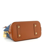 Denim Calfskin Reverse Monogram Malletage Alma BB Blue