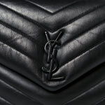 Calfskin Y Quilted Monogram Monochrome Medium Loulou Chain Satchel Black
