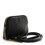 Lambskin Quilted Gaby Zipped Pouch Black