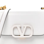 Smooth Calfskin Small VSling Shoulder Bag White