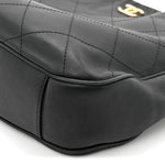 Calfskin Stitched Hobo Black