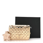 Mirror Calfskin Metallic Calfskin Medium Hollywood Boulevard Flap With Star Coin Purse Light Gold