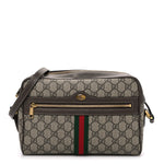 GG Supreme Monogram Web Small Ophidia Shoulder Bag Brown