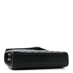 Grain De Poudre Textured Mixed Matelasse Triquilt Medium Monogram Satchel Black