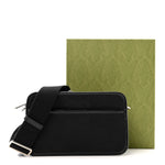 Monogram Jumbo GG Textured Dollar Calfskin Web Mini Crossbody Bag Black