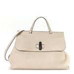 Cellarius Calfskin Large Bamboo Daily Top Handle Bag Mystic White