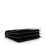 Crocodile Accordion Flap Shoulder Bag Black