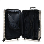 GG Supreme Monogram Textured Dollar Calfskin Web Large Savoy Trolley Suitcase Beige Blue