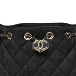 Denim Quilted Mini Chanel 25 Handbag Dark Blue