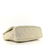 Iridescent Calfskin Quilted Large Chanel 19 Flap White