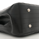 Caviar Chevron Quilted Large Shopping Tote Tote Black