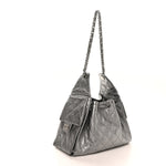 Metallic Caviar Quilted Small Chanel 25 Handbag Silver