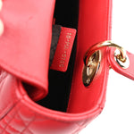 Lambskin Cannage Small Lucky Badges Lady Dior Red