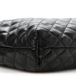 Lambskin Quilted Maxi Icare Shopping Tote Black