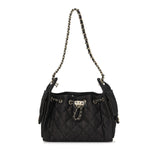 Denim Quilted Mini Chanel 25 Handbag Dark Blue