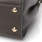 Vitello Seta Suede FF Mini Peekaboo Iconic Satchel  Chocolate Sigaro Marrone