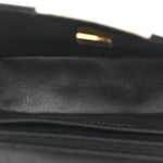 Lambskin Quilted Mini Rectangular Flap Black White