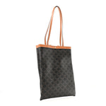 Triomphe Canvas Calfskin Flat Shopper Tote Honey