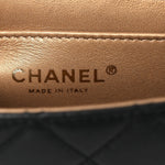 Goatskin Quilted Chic Pearls Flap Black