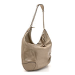 Metallic Pebbled Calfskin Medium Soho Chain Hobo Golden Beige