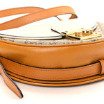 GG Supreme Monogram Calfskin Small Padlock Messenger Shoulder Bag Beige Mystic White Sun Oil