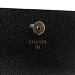 Caviar Quilted Business Affinity Clutch With Chain Black