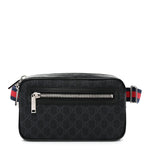 Soft GG Supreme Monogram Web Belt Bag Black Grey