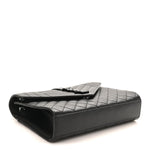 Grain De Poudre Textured Mixed Matelasse Triquilt Medium Monogram Monochrome Satchel Black