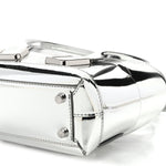 Mirror Laminated Nappa Maxi Intrecciato Mini Arco  Silver