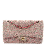 Tweed Medium Double Flap Pink