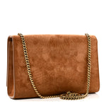 Suede Small Monogram Kate Satchel Macaron