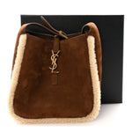 Suede Shearling Small Le 5 A 7 Soft Hobo Dark Sigaro Natural Beige
