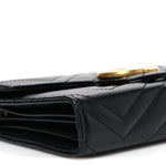 Calfskin Matelasse GG Marmont Chain Wallet Black