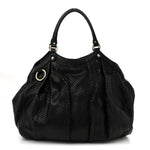 Snakeskin Large Sukey Tote Black