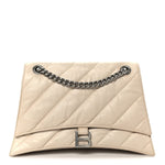 Crushed Calfskin Quilted Medium Crush Chain Bag Nude