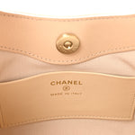 Shiny Crumpled Calfskin Quilted Nano 31 Shopping Bag Beige