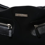 Calfskin Canvas Double Zip Large Travel Bag Black