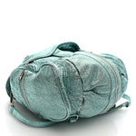 Metallic Calfskin Marti Backpack Bag Light Blue Rhodium Hardware