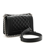 Caviar Quilted Small Boy Flap Black