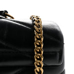 Calfskin Y Quilted Monogram Small Loulou Chain Satchel Black