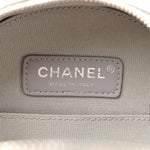 Metallic Glazed Calfskin Round As Earth Evening Bag Silver