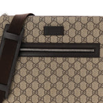 GG Supreme Monogram Medium Flat Messenger Bag Beige Brown