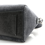 Washed Denim Mini Antigona Shoulder Bag Black