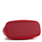 Pony Hair Le Petit Calino Ring Top Handle Bag Red