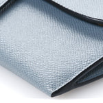 Grained Calfskin Saddle Chain Pouch Cloud Blue