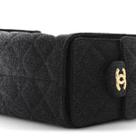 Washed Denim Quilted Mini Chanel 25 Handbag Black