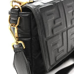 Nappa FF 1974 Embossed Large Baguette Black