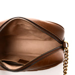 Glazed Calfskin Matelasse Diagonal Small GG Marmont Chain Shoulder Bag Cuir